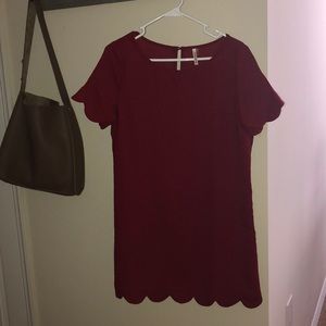 Red scalloped dress